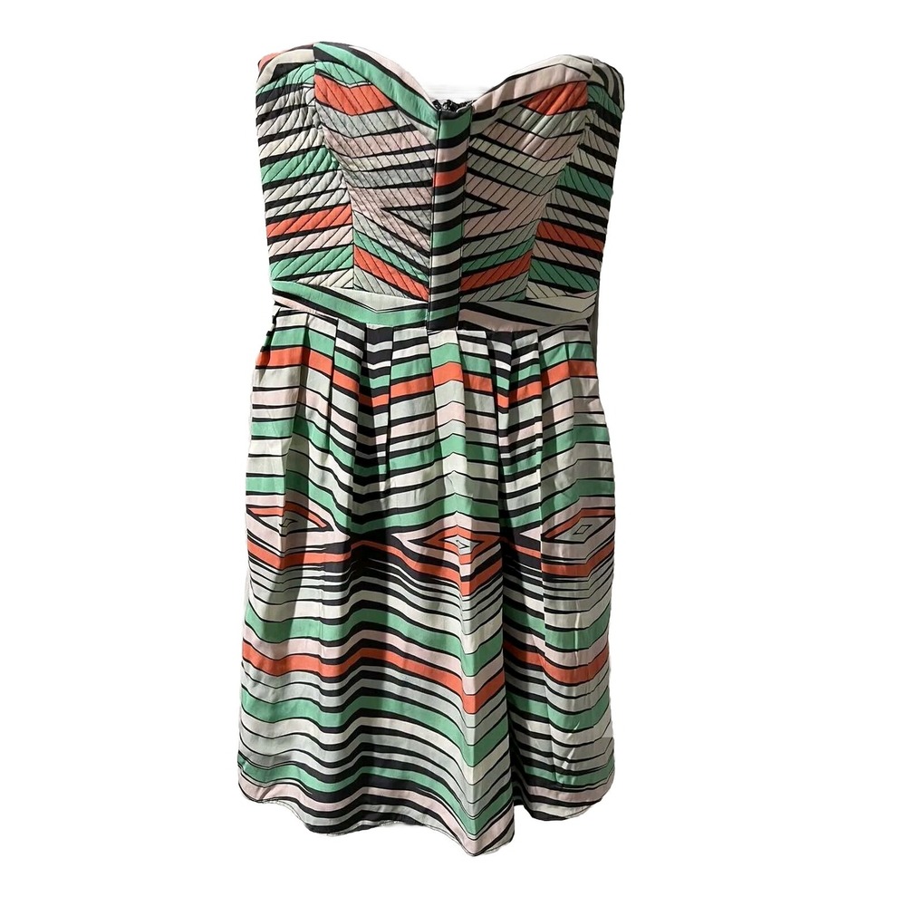 Parker Women's beaded 100%Silk multicolor mini dress Size Small A005559